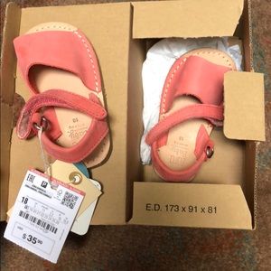 New in box Zara baby girl pink sandals